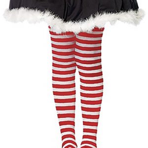 Kid's Red and White Striped Tights