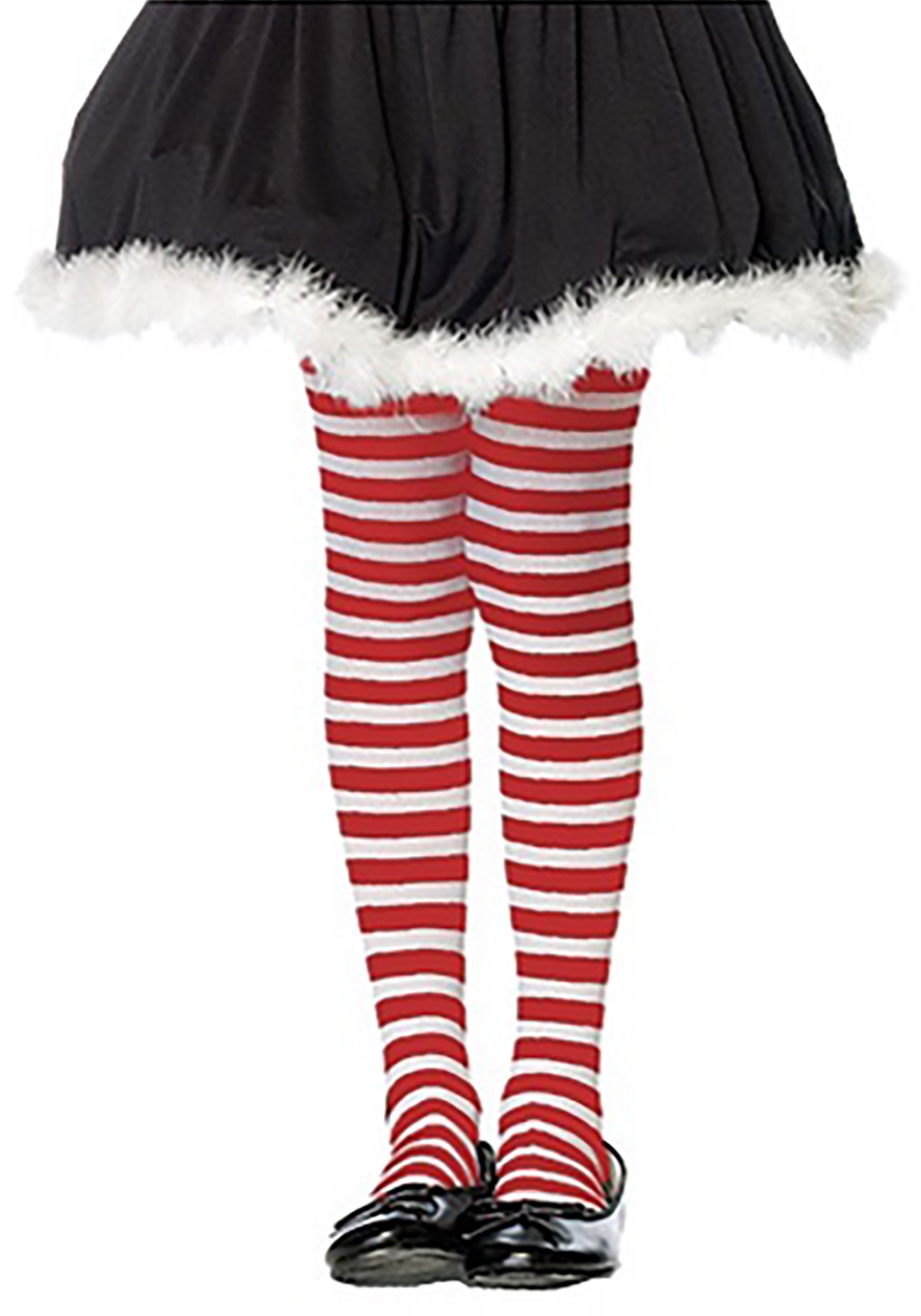 Kid’s Red and White Striped Tights