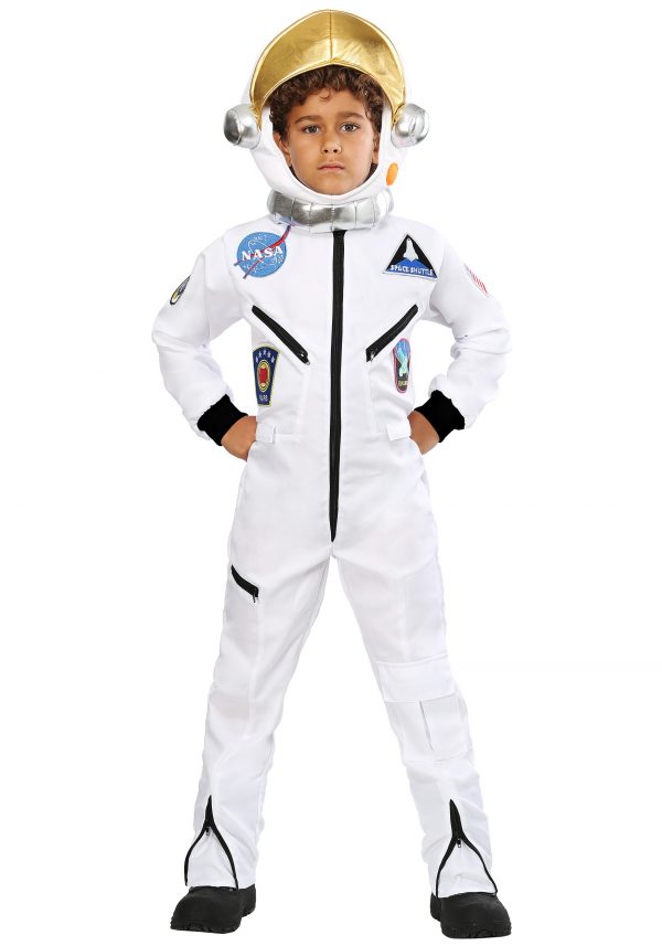Kid's White Astronaut Jumpsuit Costume