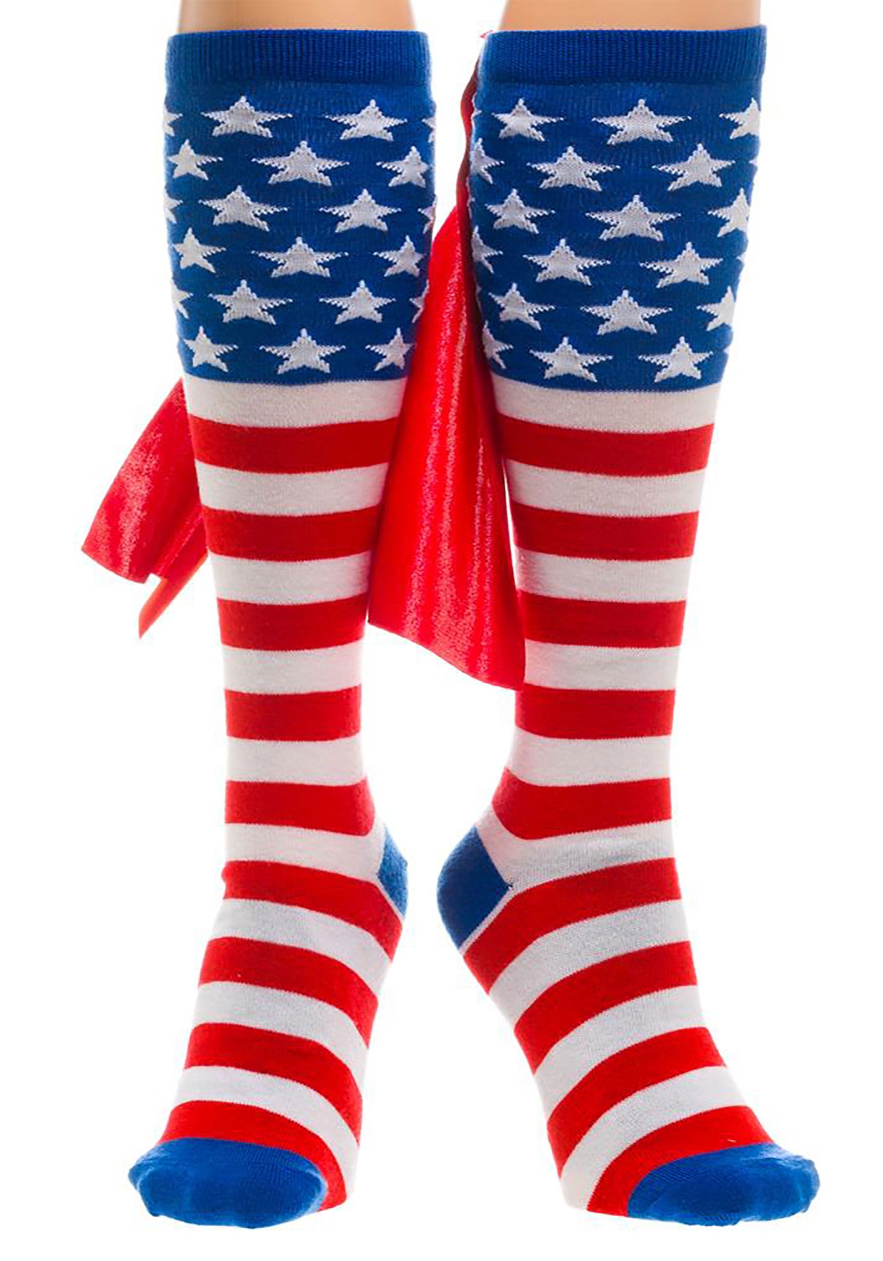 Knee High American Flag Cape Socks For Adults