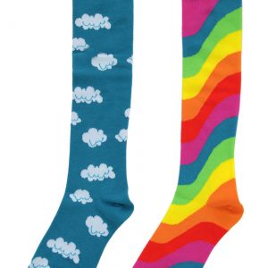 Knee-High Mismatched Rainbow Socks