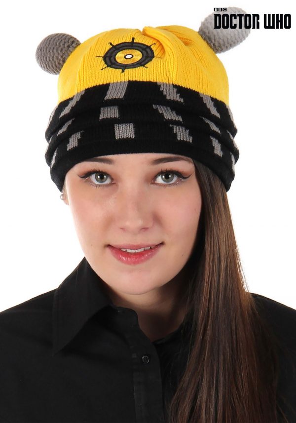Knitted Winter Hat - Yellow Eternal Dalek