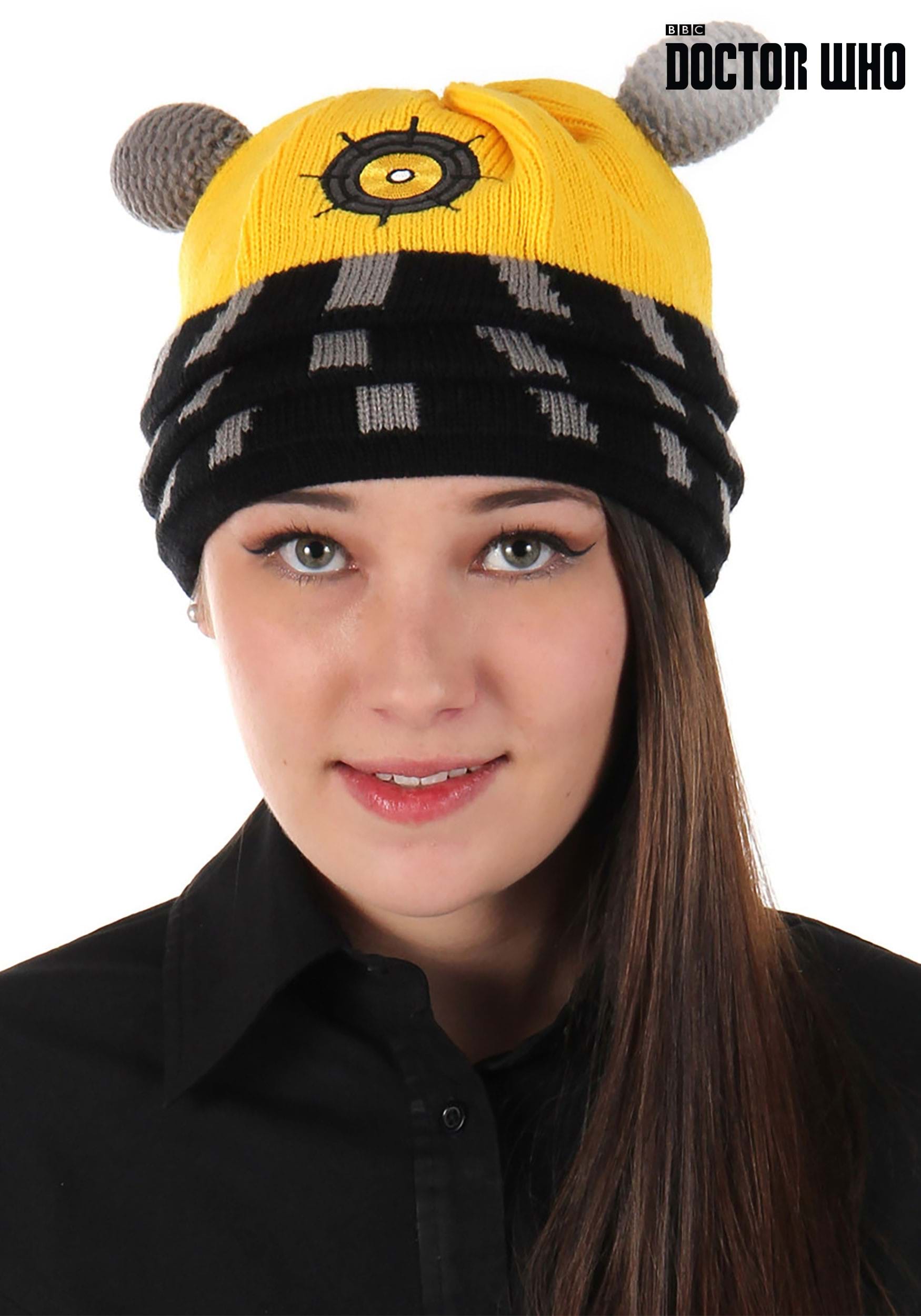 Knitted Winter Hat – Yellow Eternal Dalek