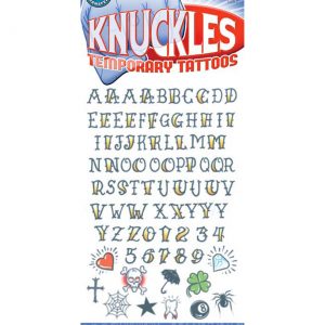 Knuckle Alphabet Temporary Tattoos