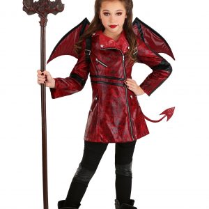 Leather Devil Girls Costume