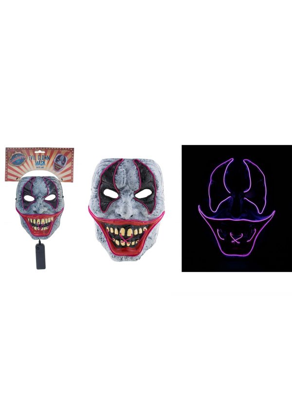 Light Up Evil Clown Mask