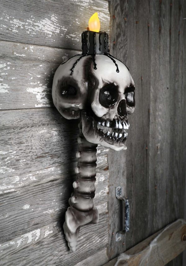 Light Up Skull Torch Halloween Decoration