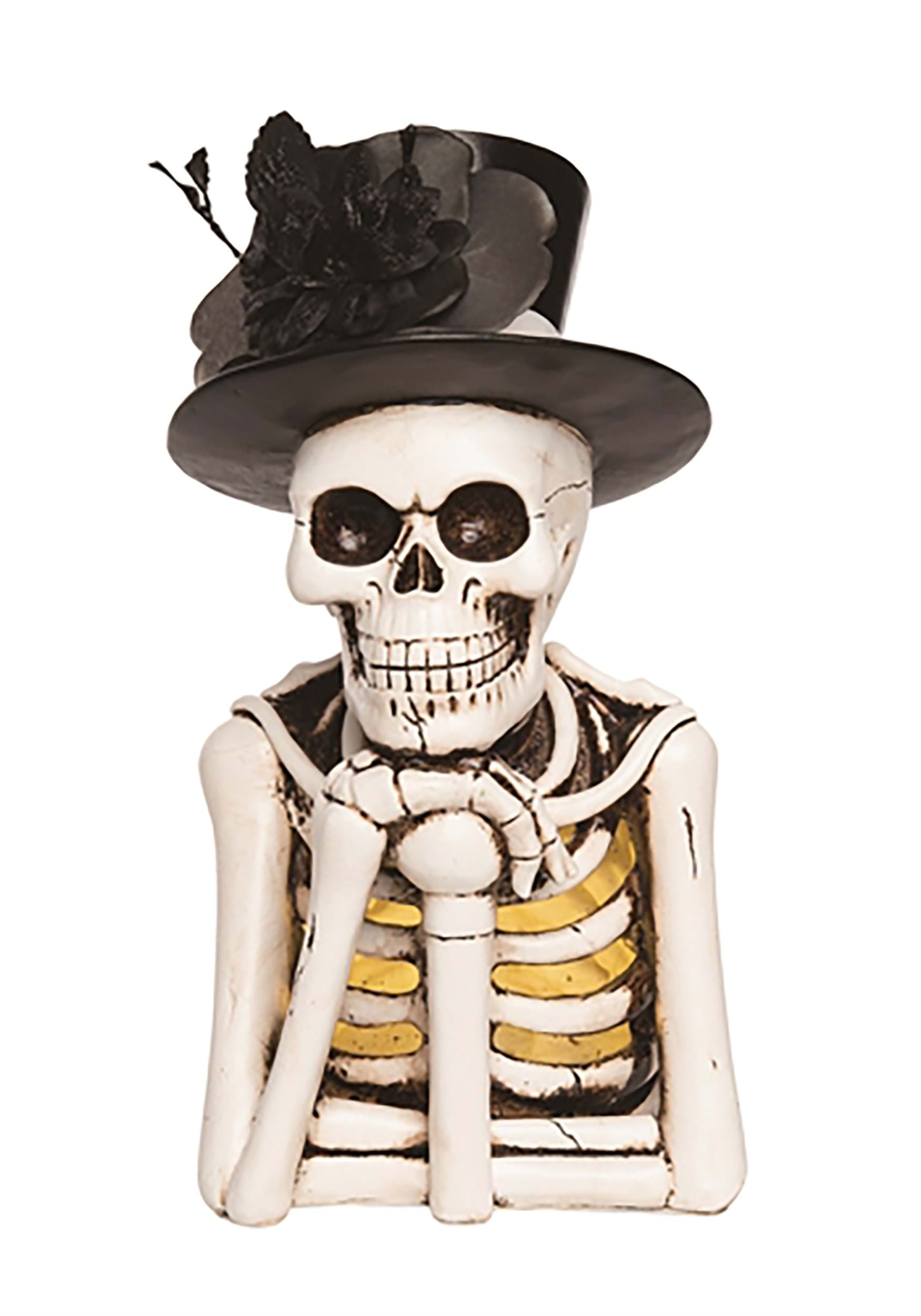 Light Up Top Hat Skeleton Figure