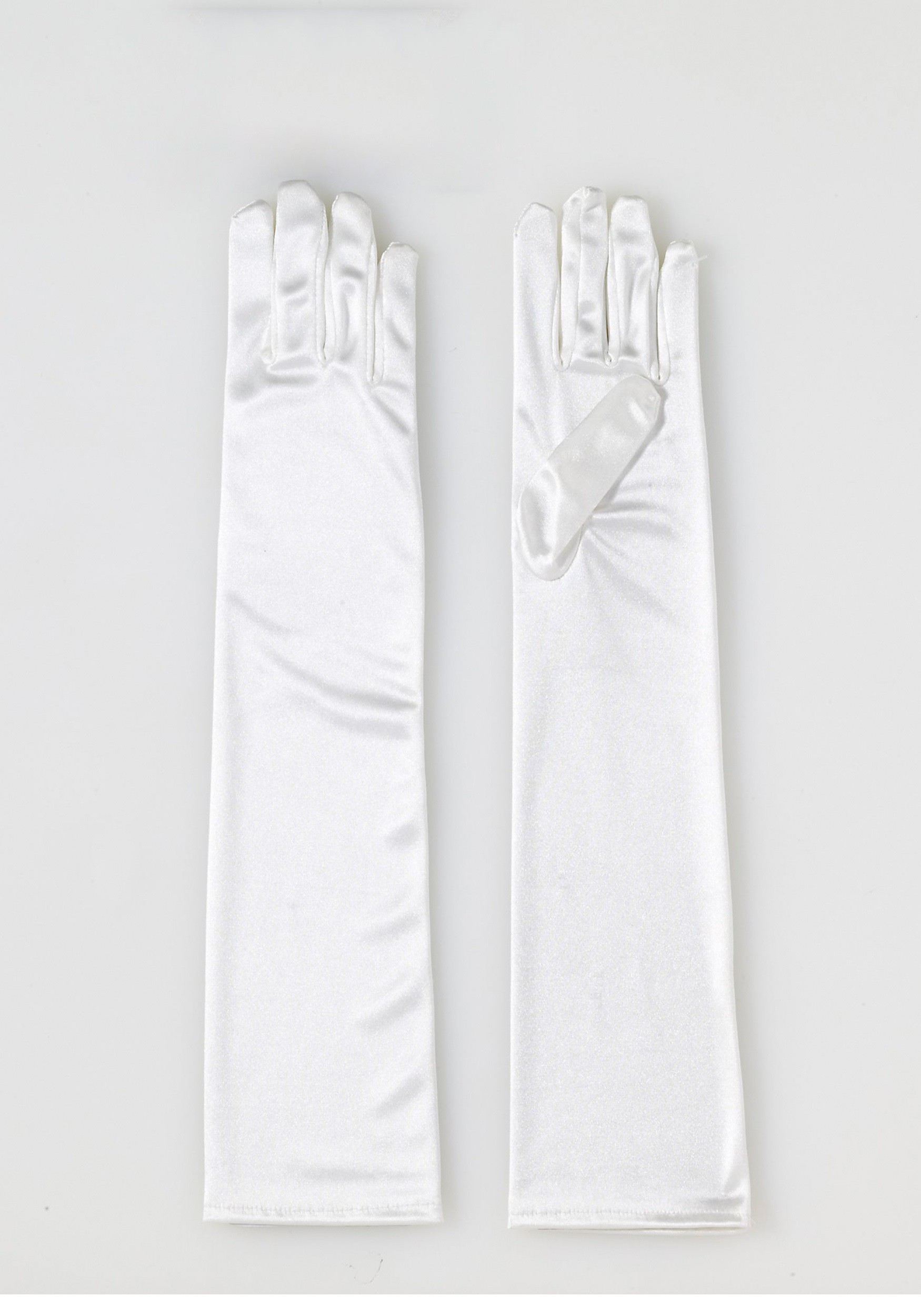 Long Ivory Satin Gloves for Women