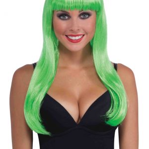 Long Neon Green Wig for Women