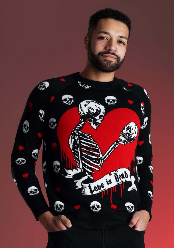 Love is Dead Valentine's Day Adult Sweater