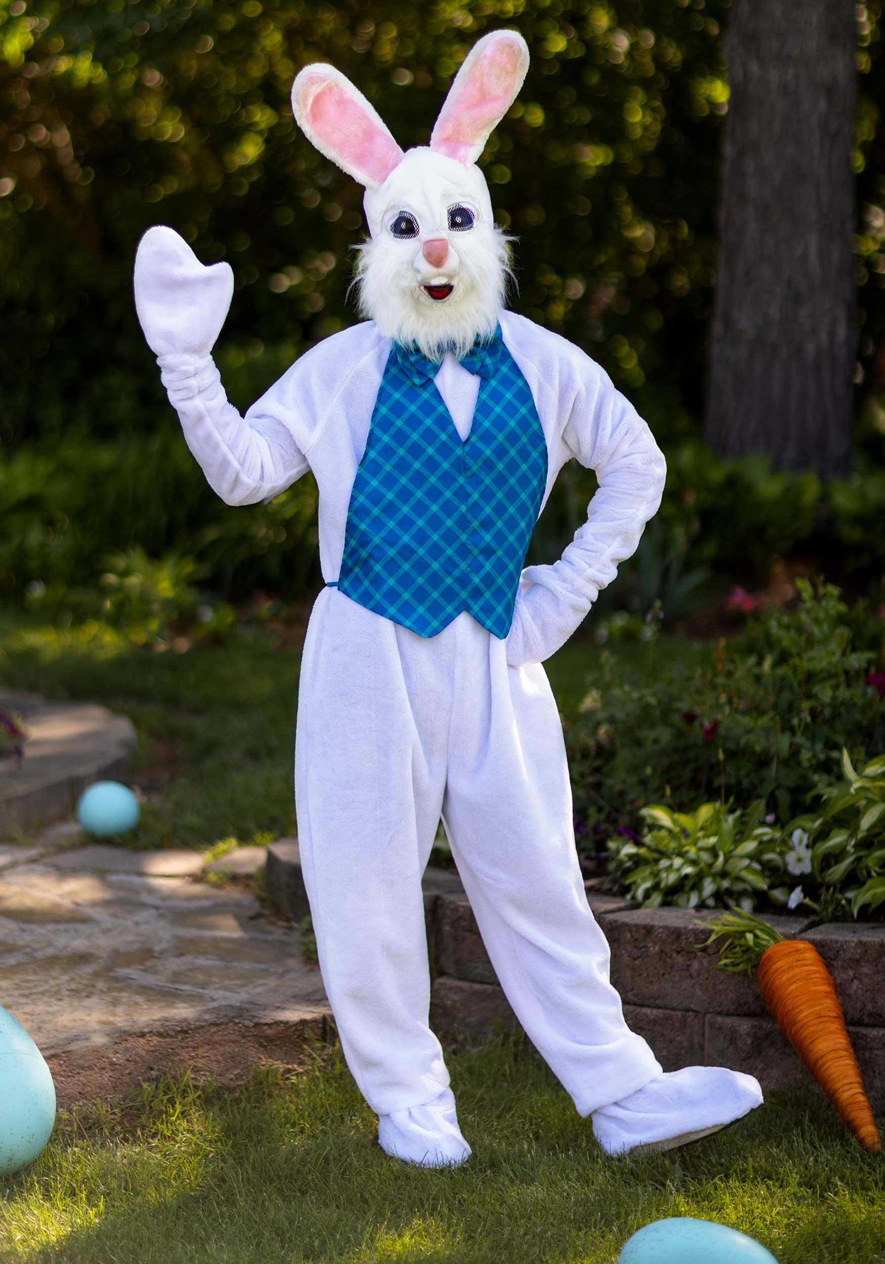 Mascot Happy Easter Bunny Costume for Adults