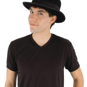 Men's Black Velour Bowler Hat