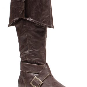 Men's Brown Buckle Pirate Boots