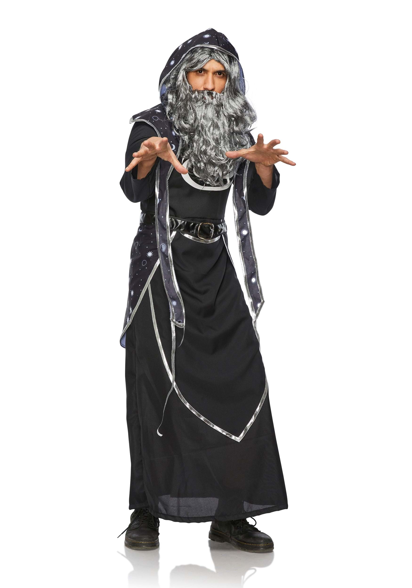 Men’s Dark Wizard Black and Silver Costume
