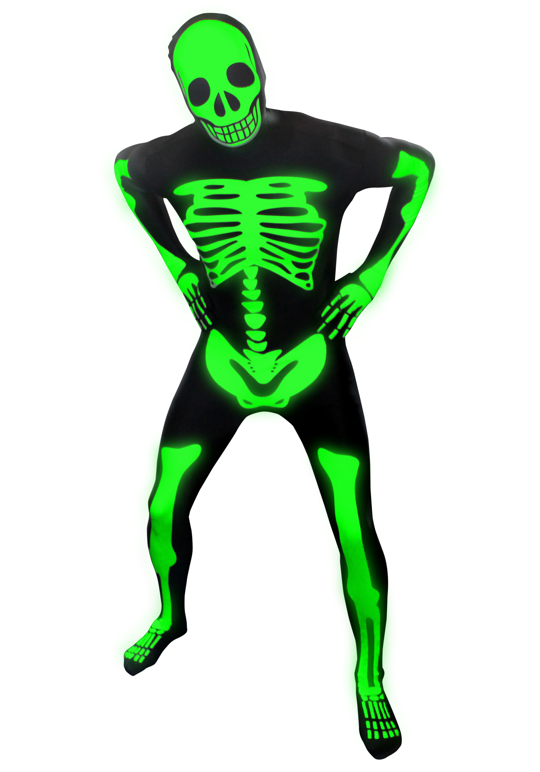 Mens Glow Skeleton Morphsuit Costume