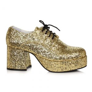 Men's Gold Glitter Platform Shoes