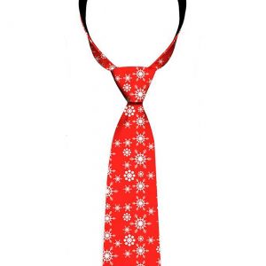 Men's Holdiay Snowflakes Red Necktie