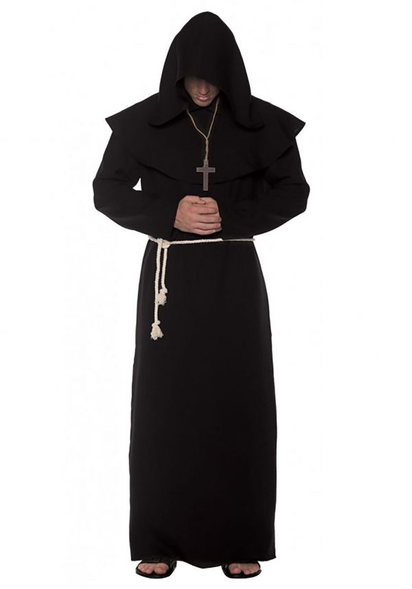 Men's Monk Black Robe Costume