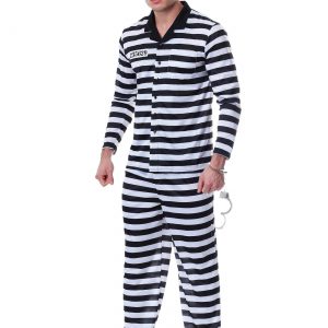 Men's Plus Size Deluxe Button Down Jailbird Costume