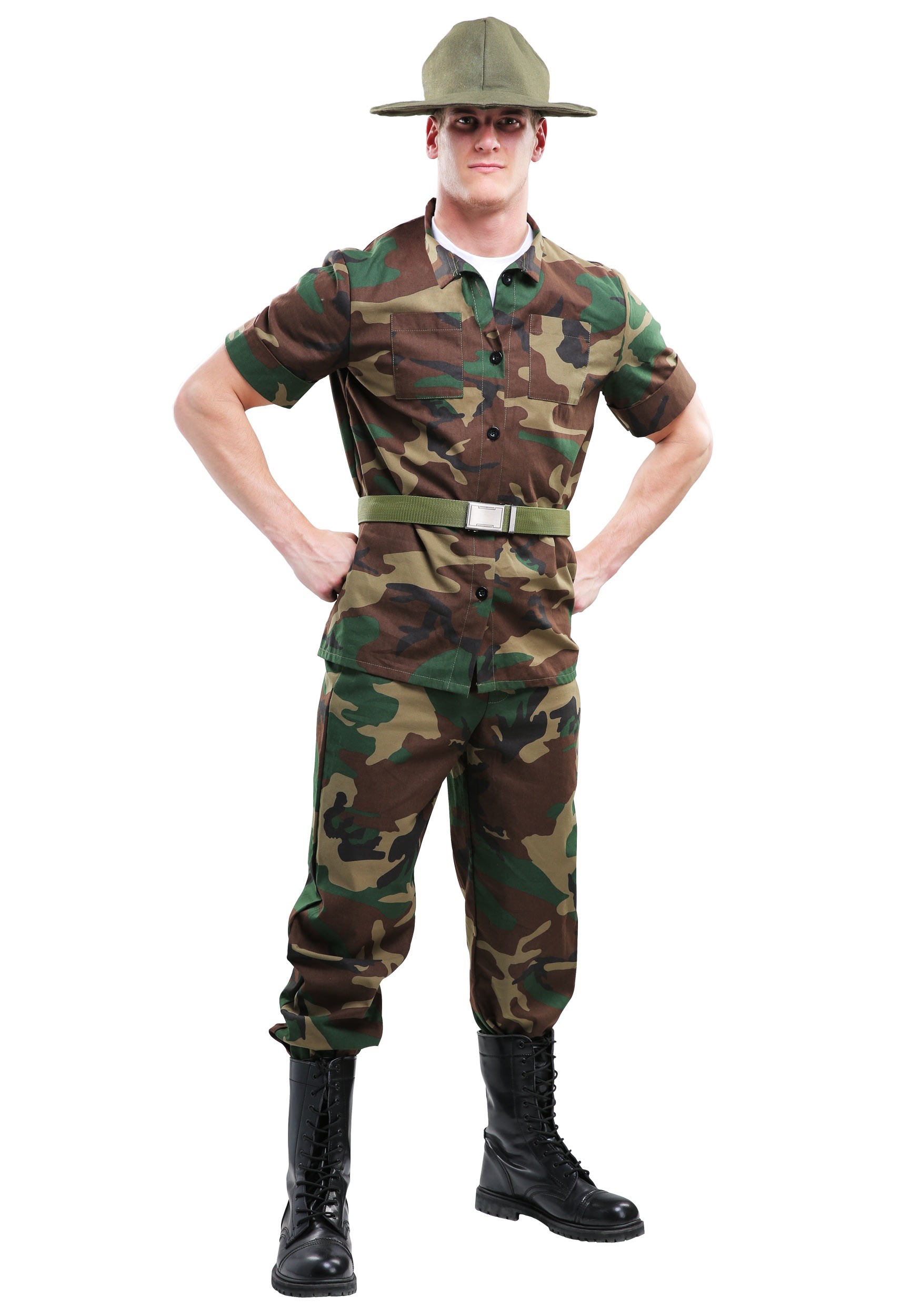 Men’s Plus Size Drill Sergeant Costume