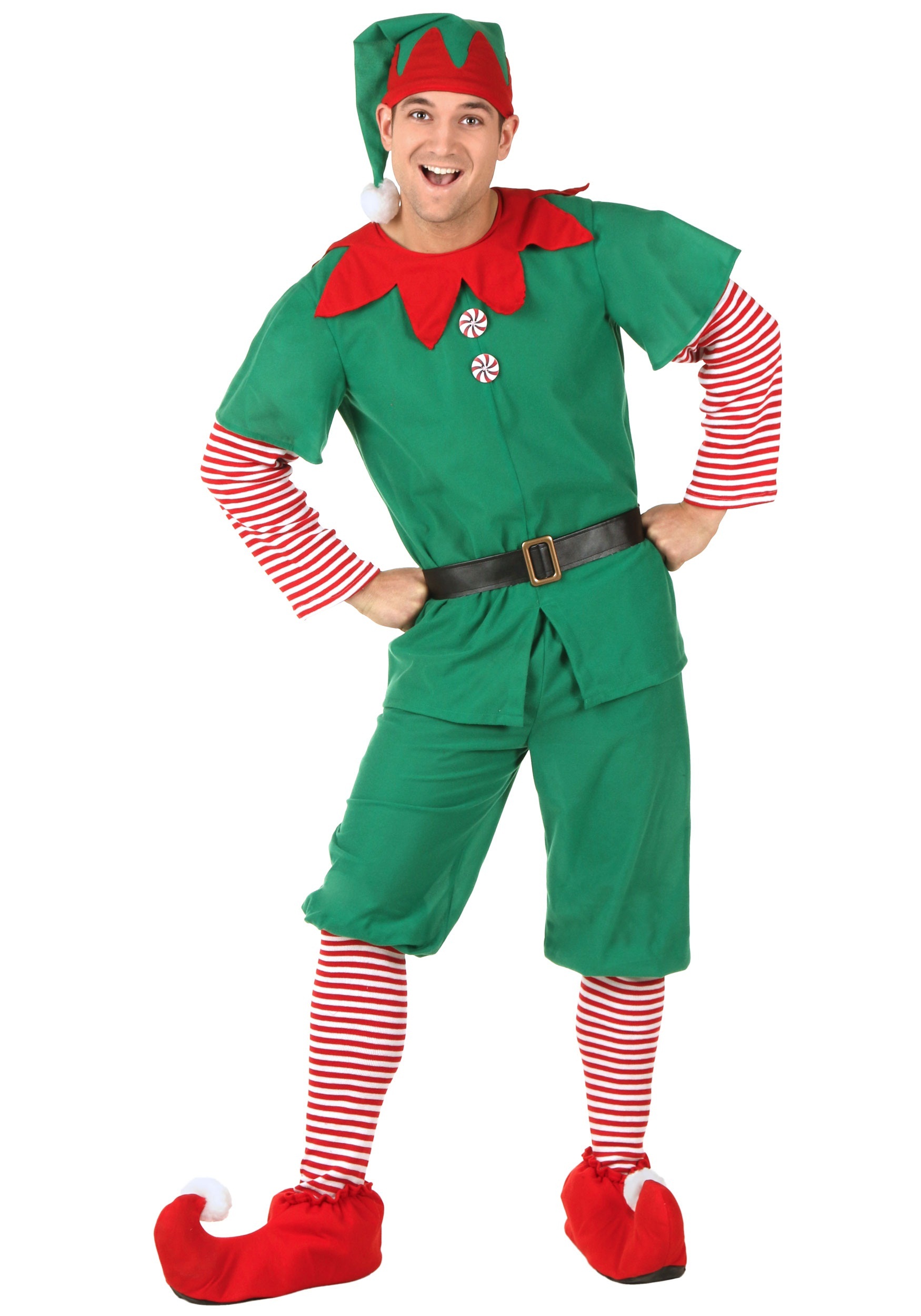 Men’s Plus Size Holiday Elf Costume