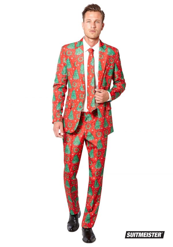 Men's Red Christmas Trees Suitmeister Suit