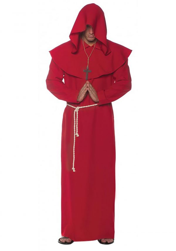 Men's Red Monk Robe Costume
