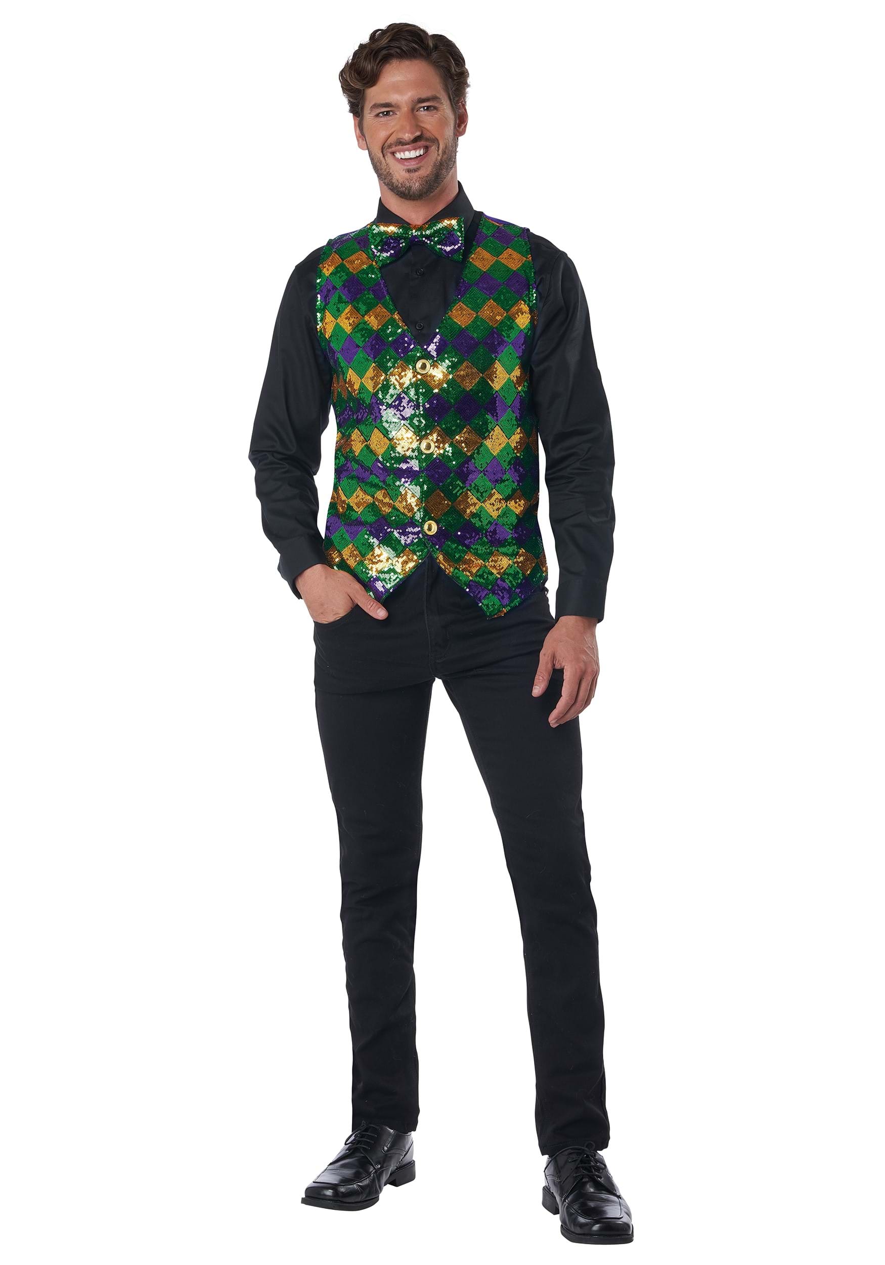 Men’s Sequin Carnival Vest Set