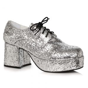 Men's Silver Glitter Platform Shoes