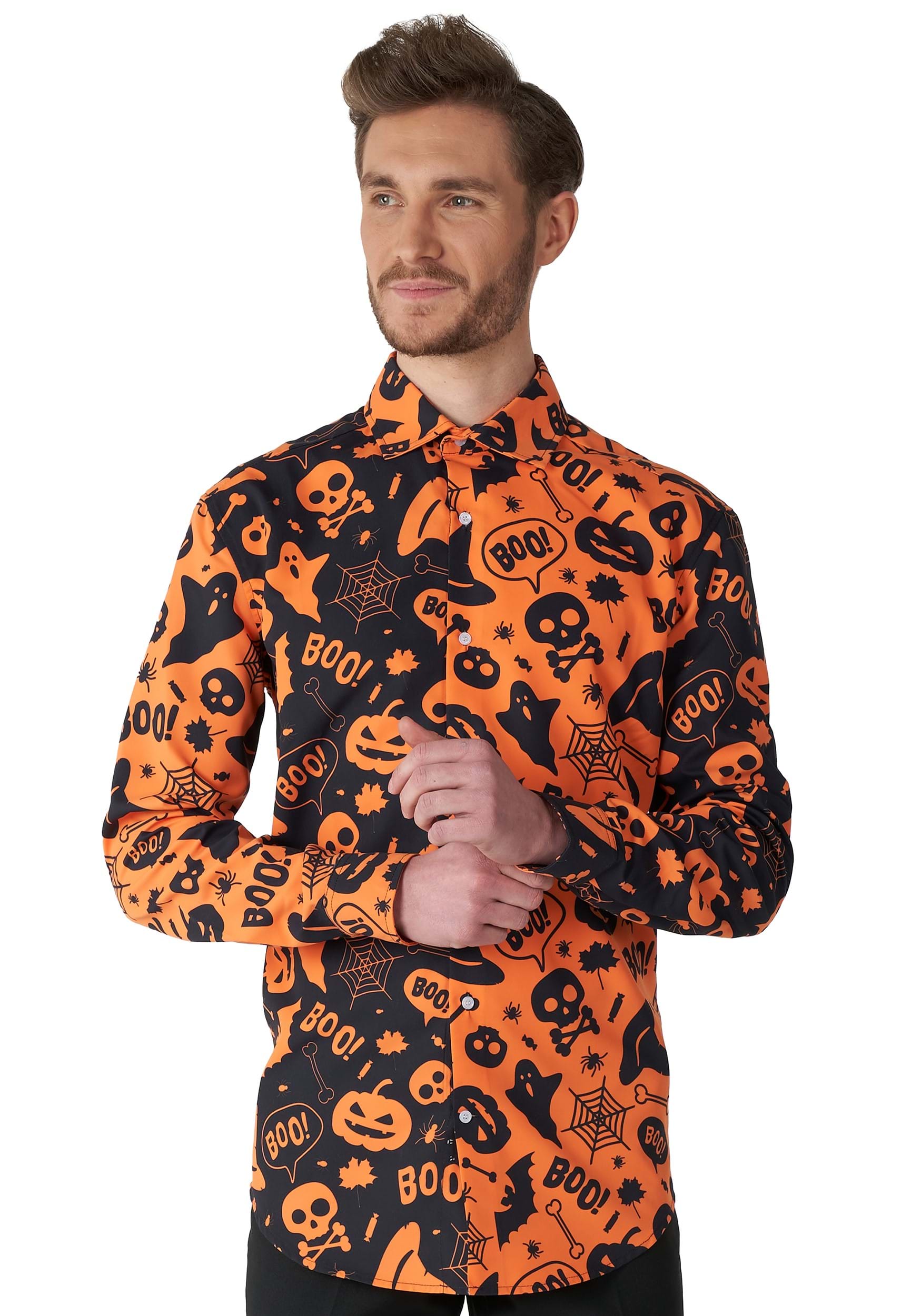 Men’s Suitmeister Button Up Halloween Icon Shirt