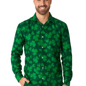 Mens Suitmeister Button Up St. Pats Green Shirt
