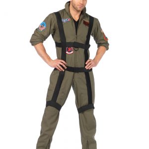 Men's Top Gun Jumpsuit Costume with Harness