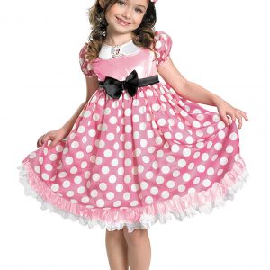 Minnie Mouse Girls Pink Glow in the Dark Dot Dress