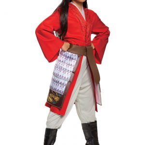 Mulan Girl's Deluxe Hero Red Costume