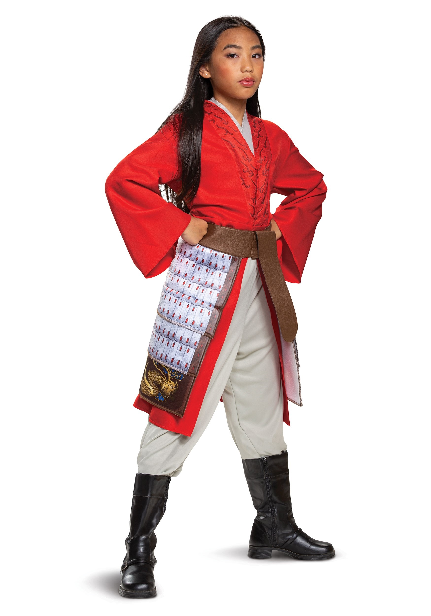 Mulan Girl’s Deluxe Hero Red Costume
