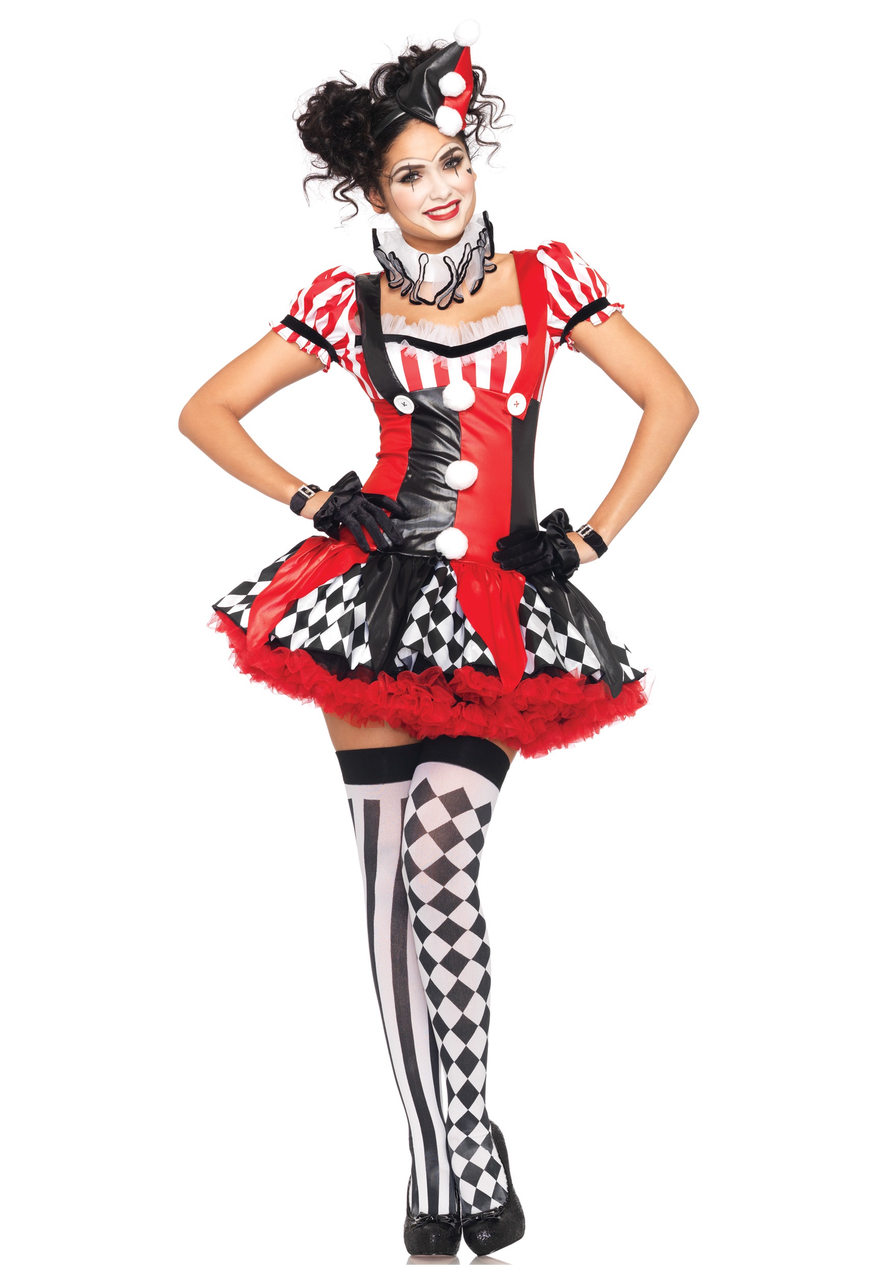Naughty Harlequin Clown Costume for Women