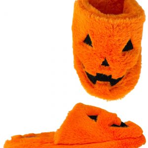 Orange Furry Jack O' Lantern Slipper