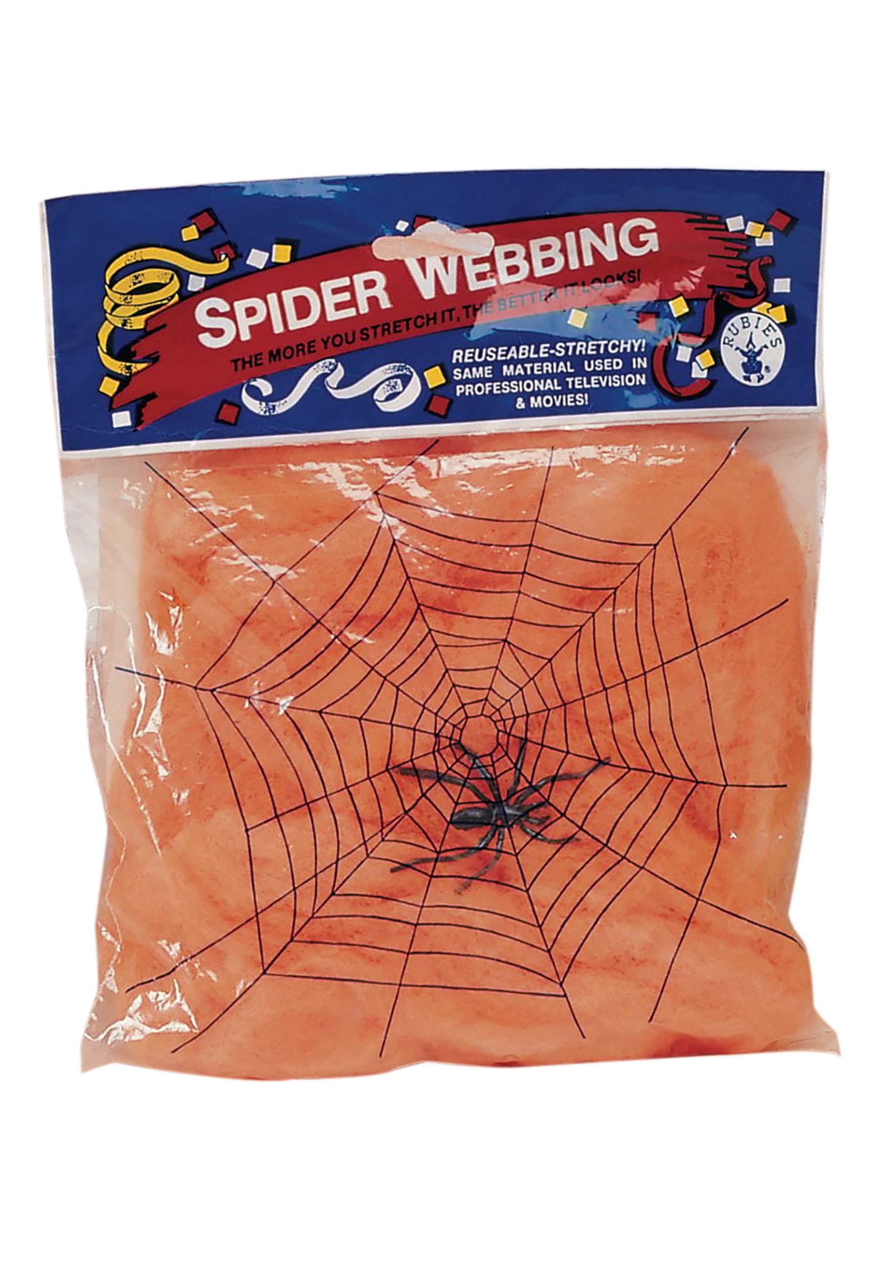 Orange Glow Spider Web Black Light Activated Prop
