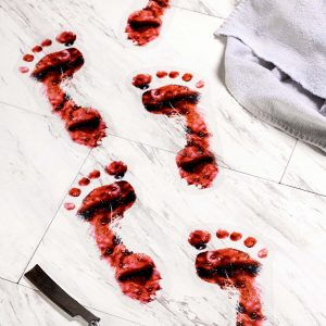 PVC Bloody Foot Print White Cutouts