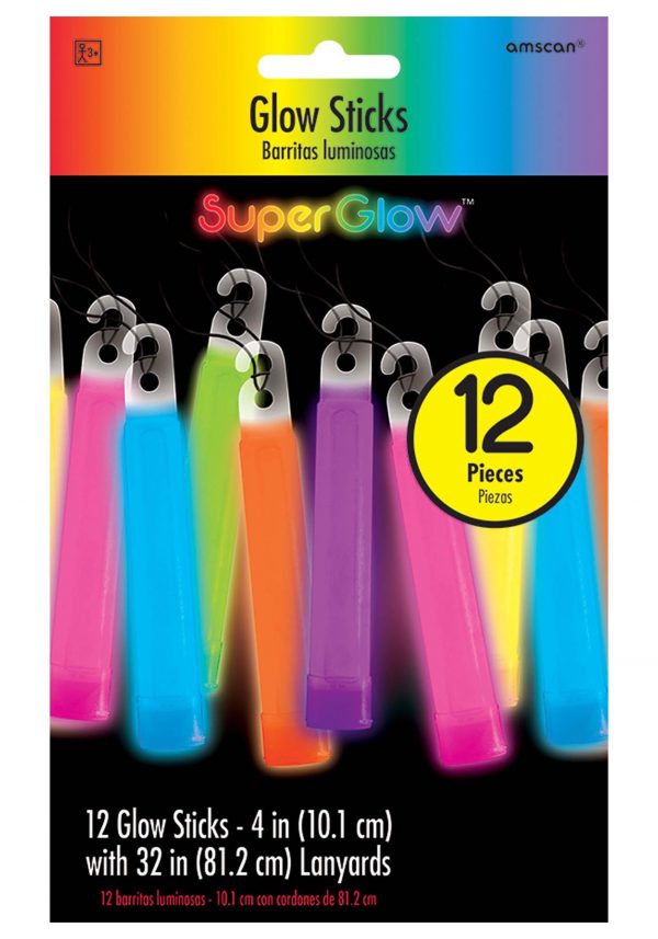 Pack of 12 Multi Color 4-Inch Glowsticks Prop