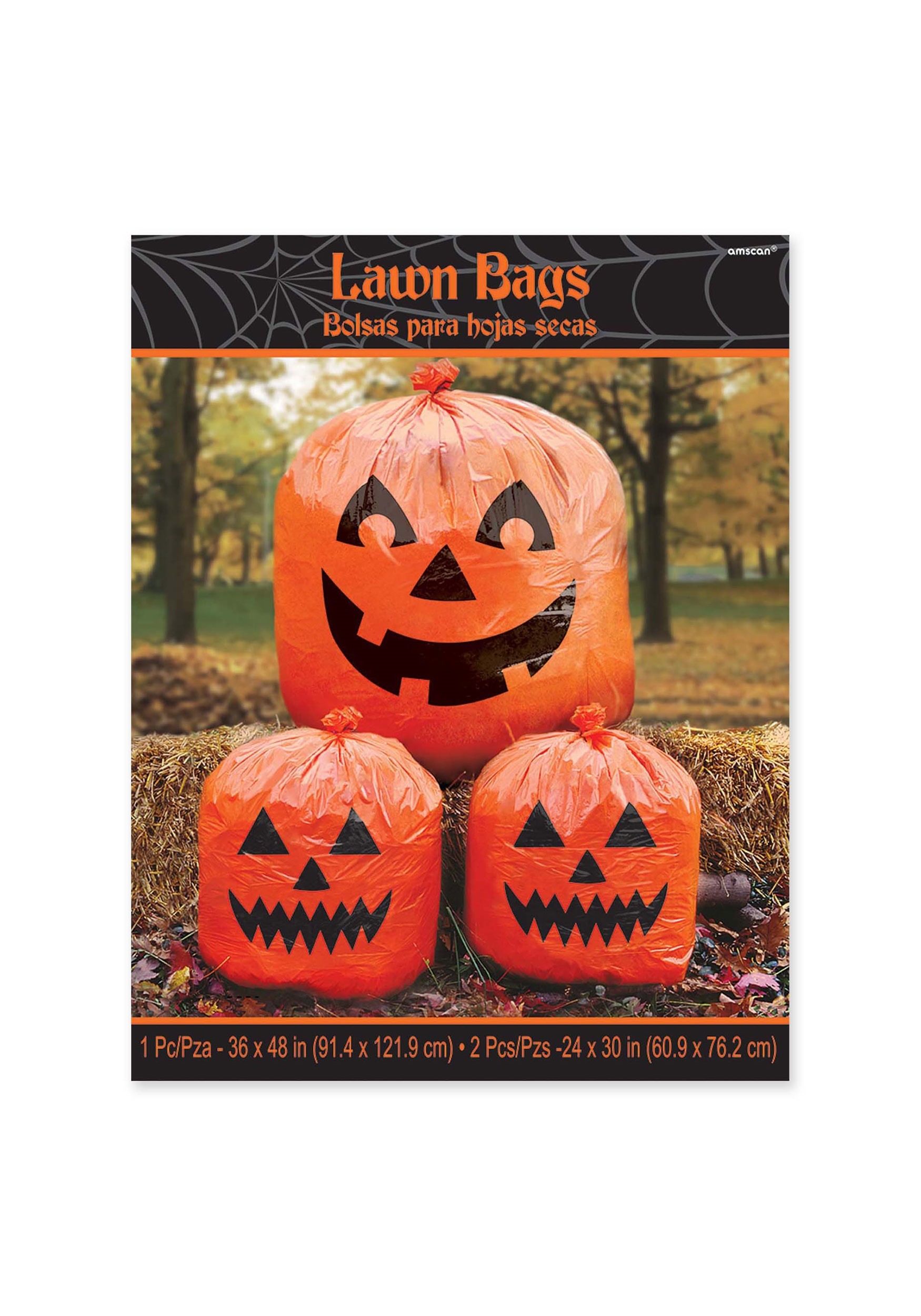 Pack of 3 Pumpkin Lawn Bags
