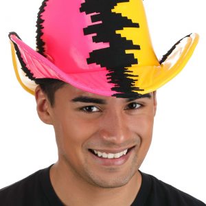 Pink & Yellow Randy Savage Deluxe Cowboy Hat