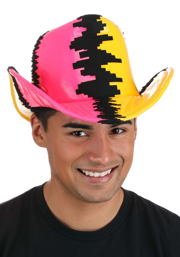 Pink & Yellow Randy Savage Deluxe Cowboy Hat