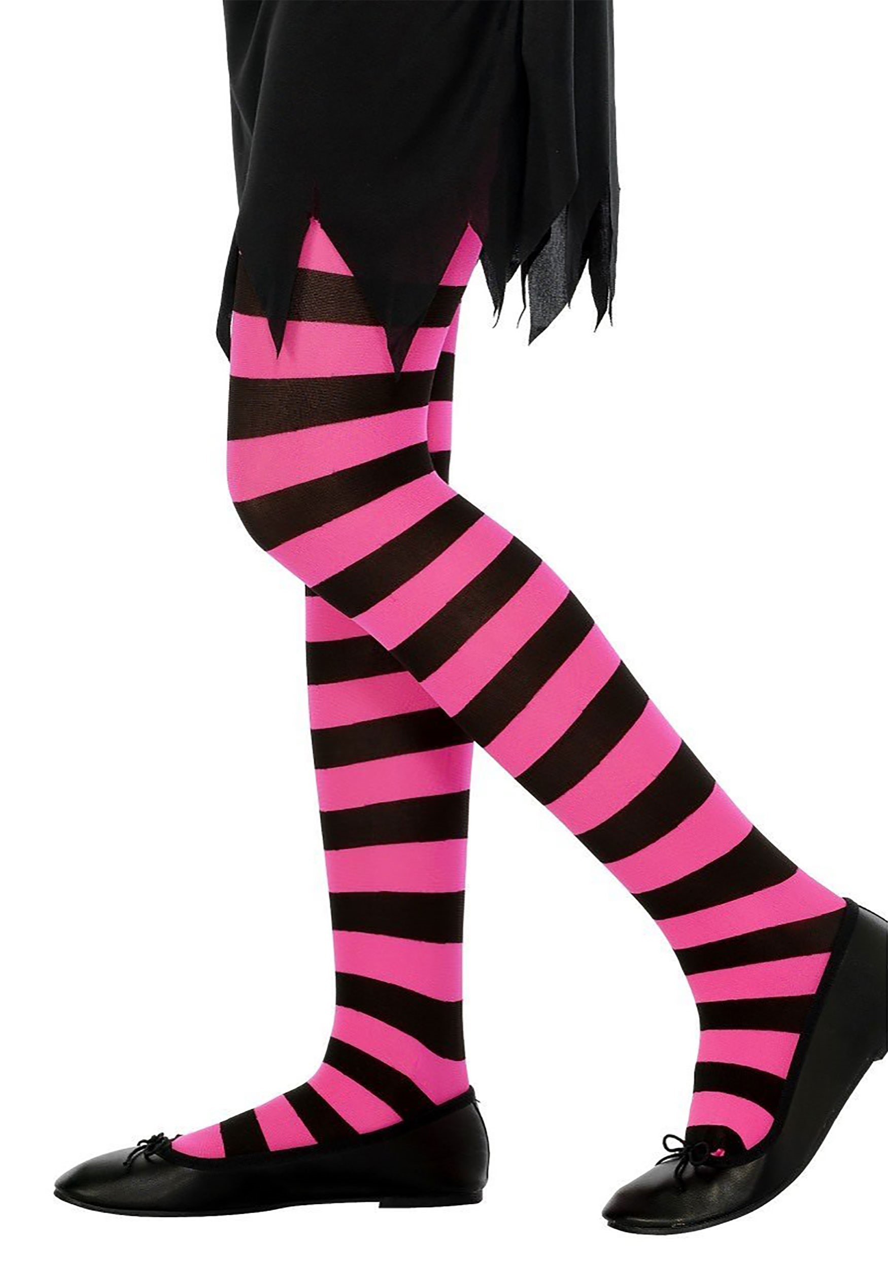 Pink and Black Striped Girl’s Tights