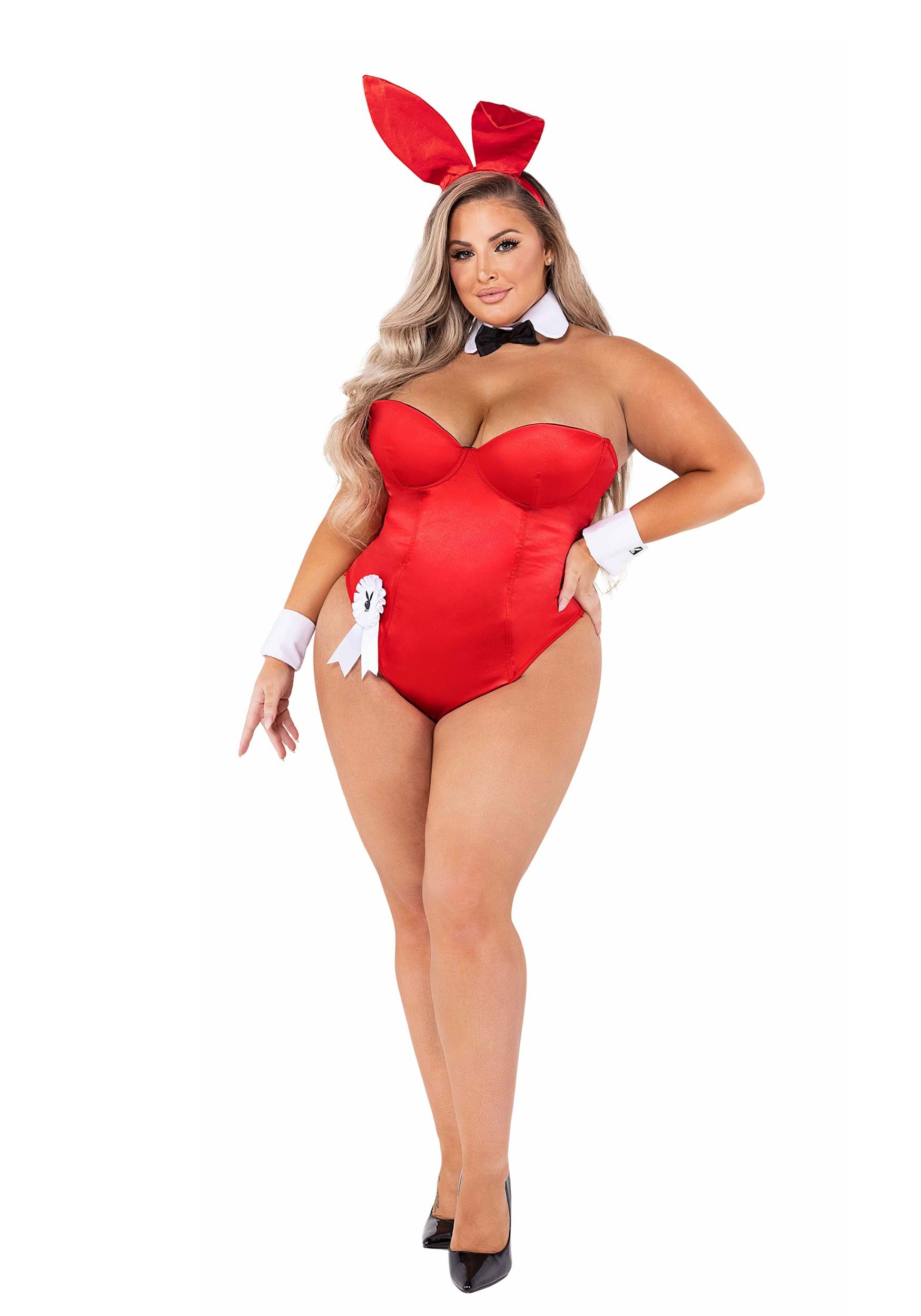 Playboy Plus Size Women’s Red Bunny Costume
