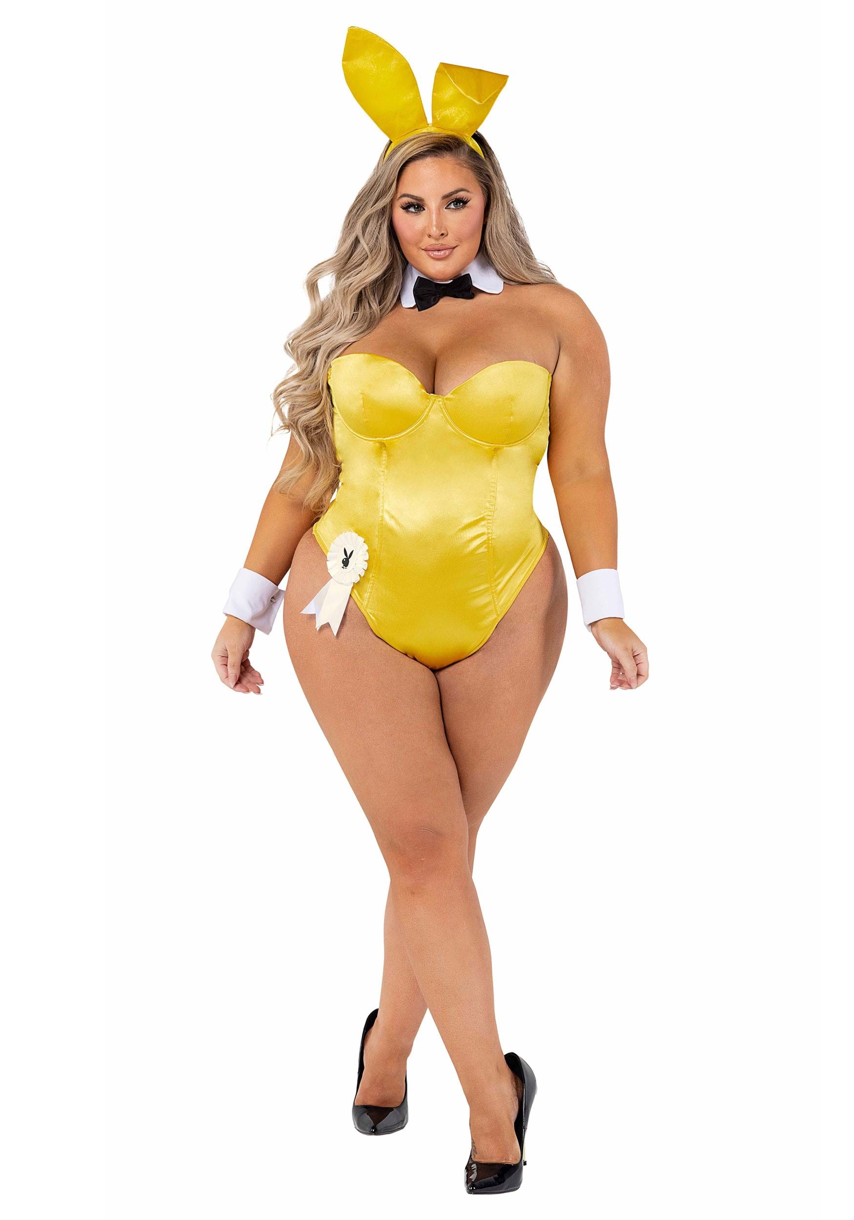 Playboy Plus Size Women’s Yellow Bunny Costume
