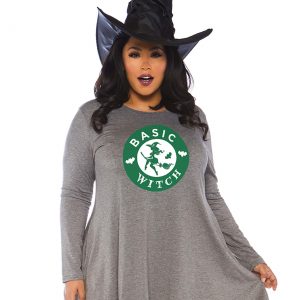 Plus Size Basic Witch Jersey Dress Costume