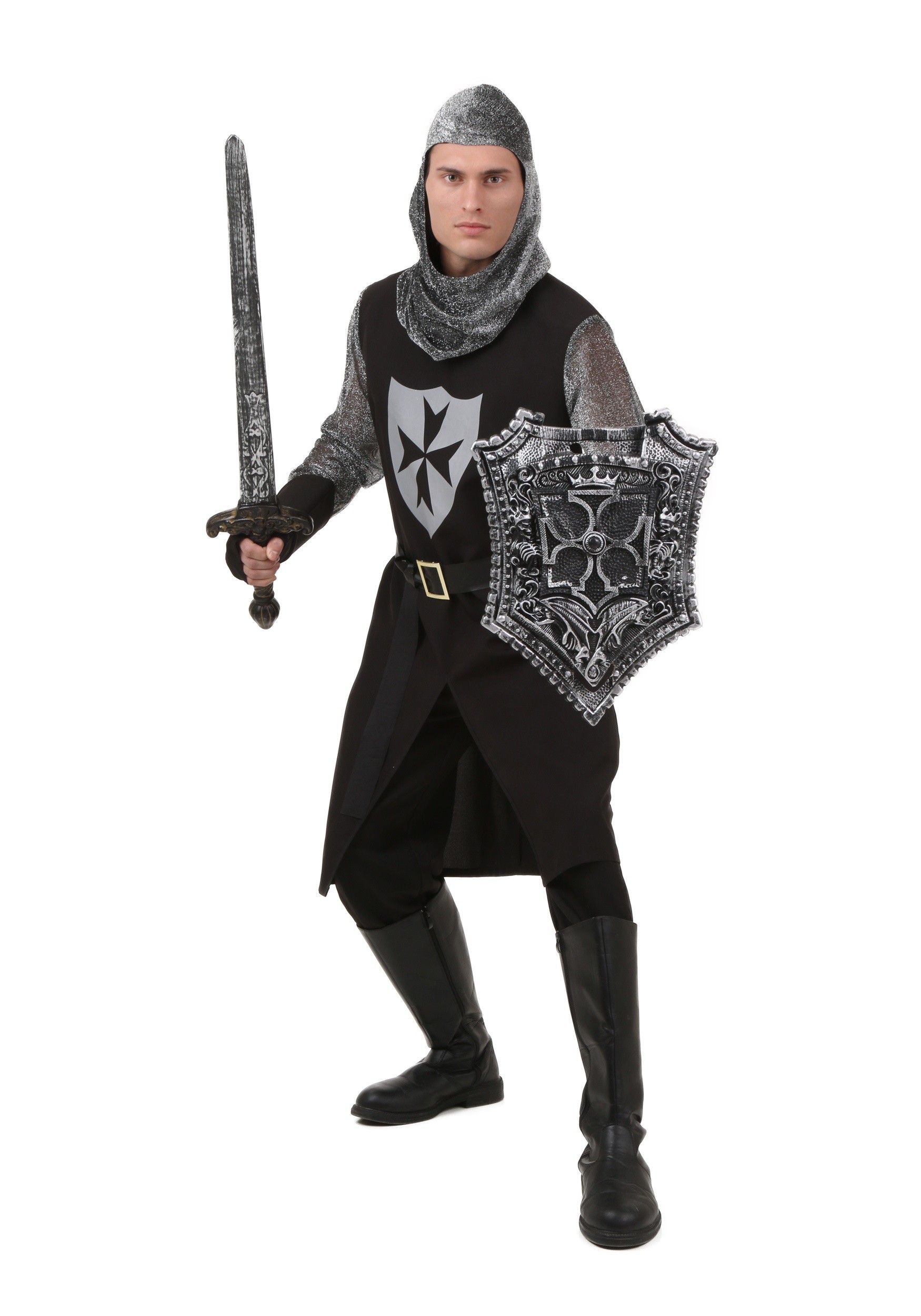 Plus Size Black Knight Costume for Men