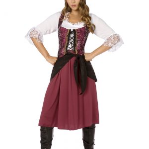 Plus Size Burgundy Pirate Wench Costume